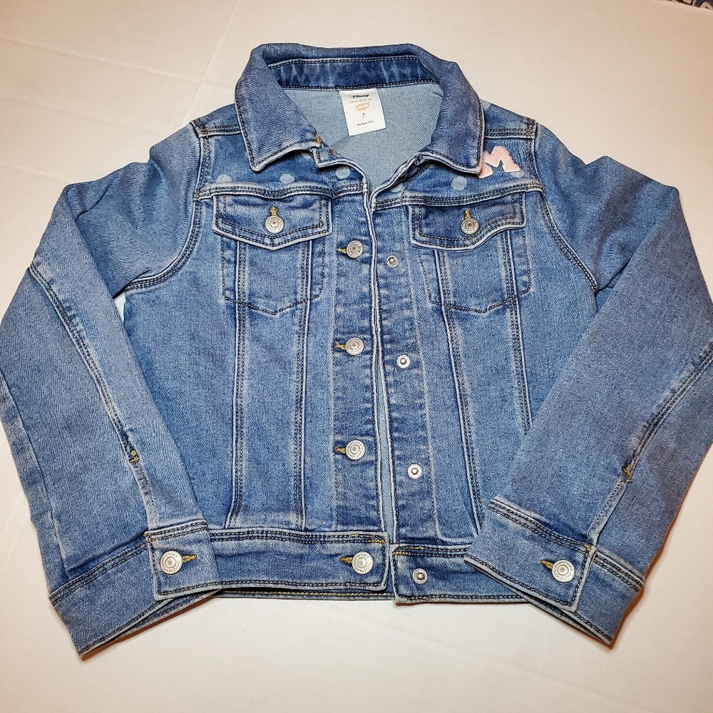 Disney Jumping Beans Minnie Mouse Denim Jean Jacket Sz 7